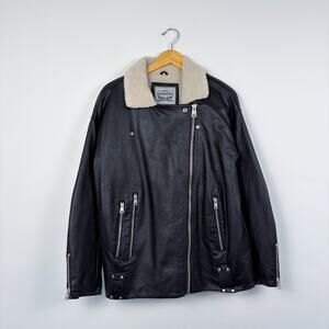 Levi's Women's Faux Leather Shearling Biker Jacket Medium